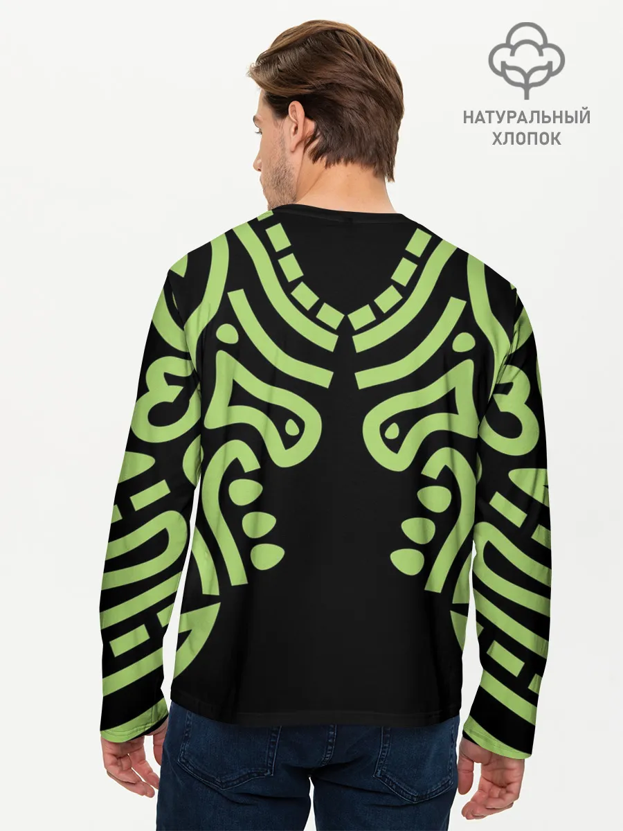 Мужской лонгслив базовый / узор тату