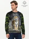 Мужской лонгслив базовый / ТИГР В ЛЕСУ