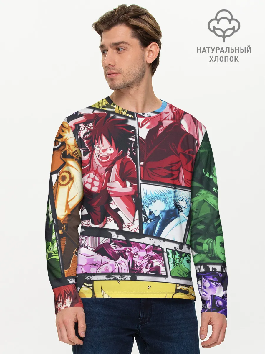 Мужской лонгслив базовый / EPIC MAIN ANIME CHARACTERS 3D!