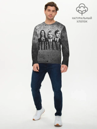 Мужской лонгслив базовый / Нирвана