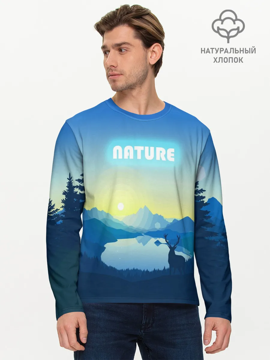 Мужской лонгслив базовый / NATURE