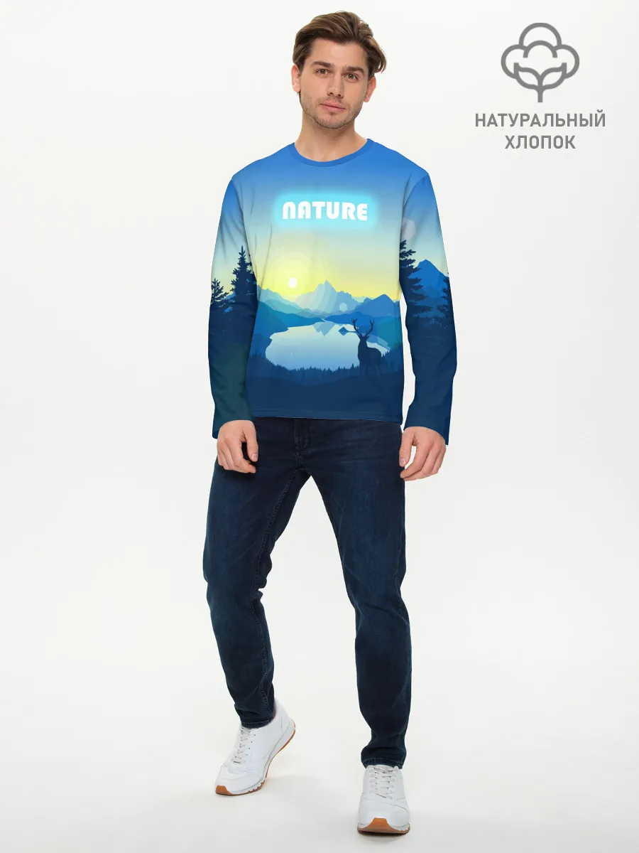 Мужской лонгслив базовый / NATURE