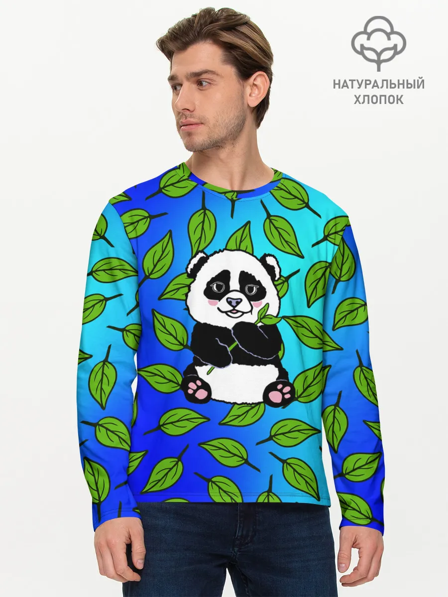 Мужской лонгслив базовый / Панда