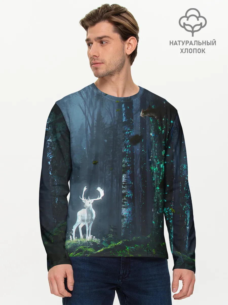 Мужской лонгслив базовый / Олень