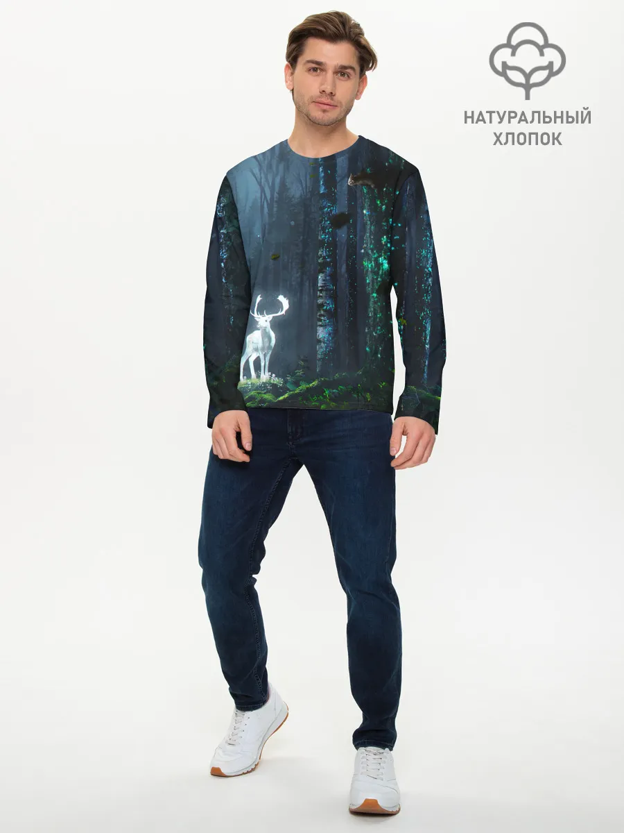 Мужской лонгслив базовый / Олень