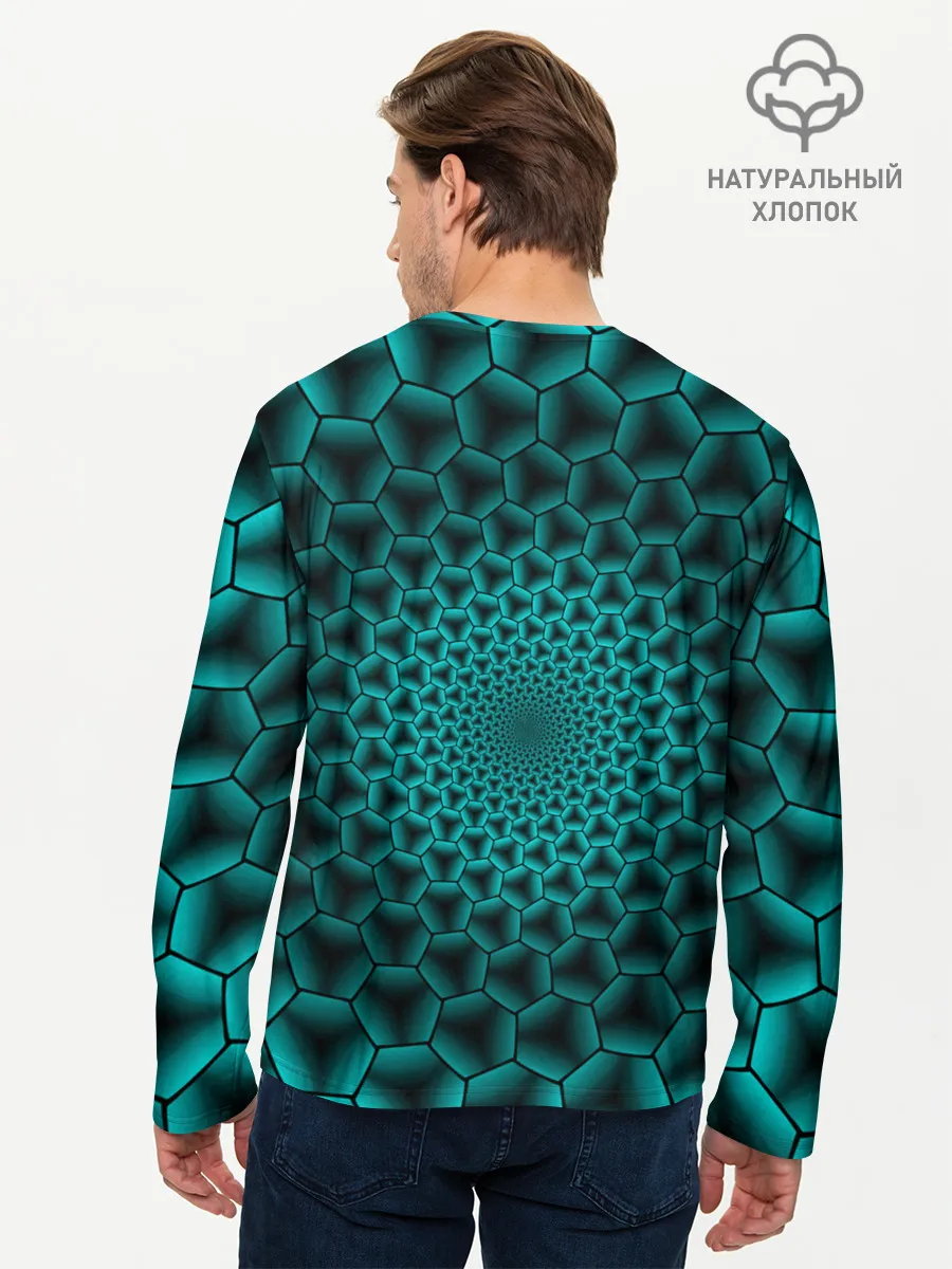 Мужской лонгслив базовый / Anime шестиугольники