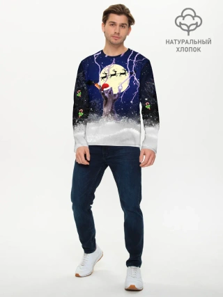 Мужской лонгслив базовый / Новогодний Кот