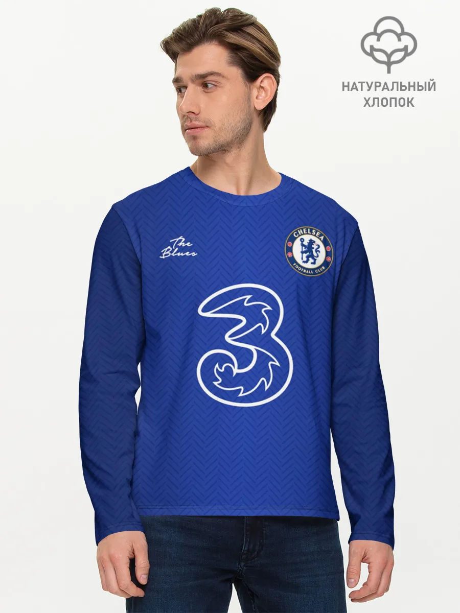 Мужской лонгслив базовый / CHELSEA домашняя сезон 20/21