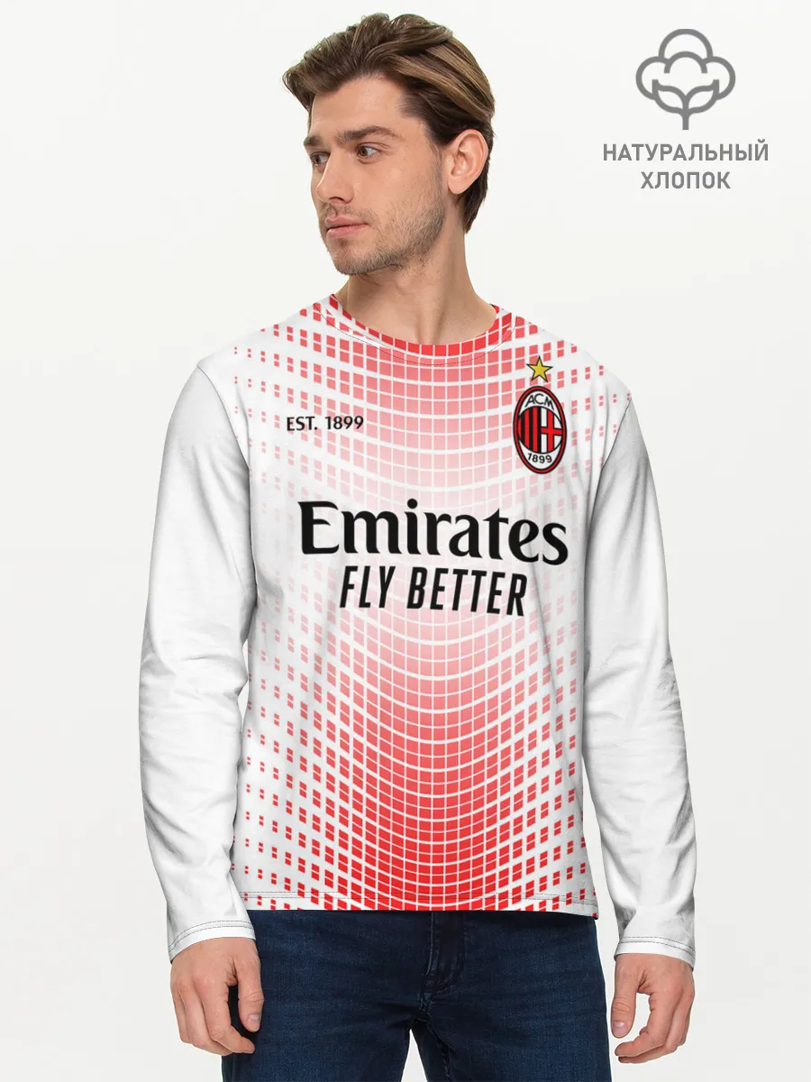 Мужской лонгслив базовый / AC MILAN 20/21 - ГОСТЕВАЯ