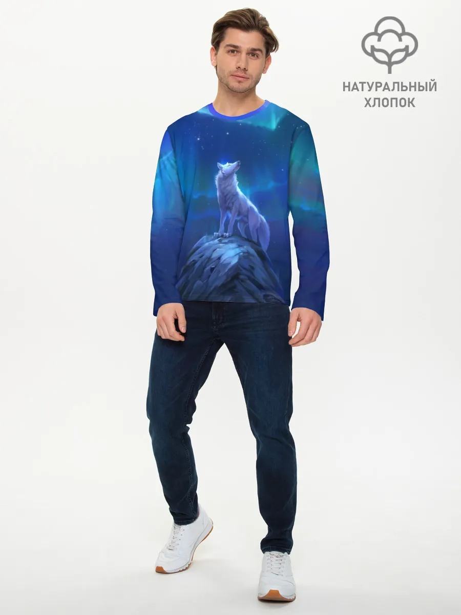 Мужской лонгслив базовый / Одинокий Волк