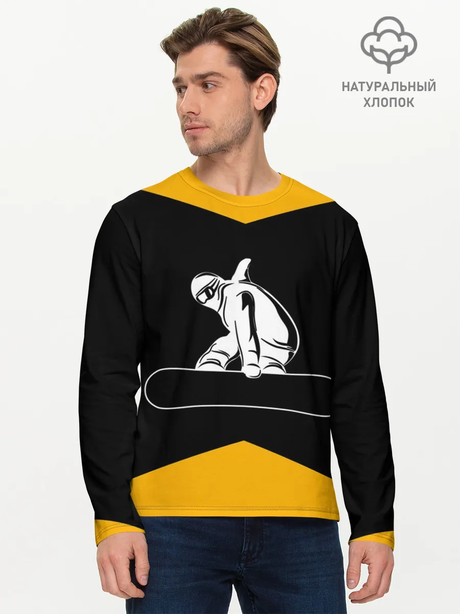 Мужской лонгслив базовый / Сноубордист