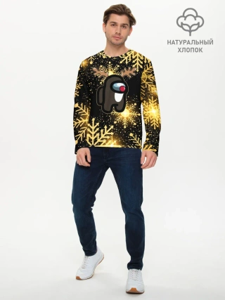 Мужской лонгслив базовый / AMONG US НОВОГОДНИЙ
