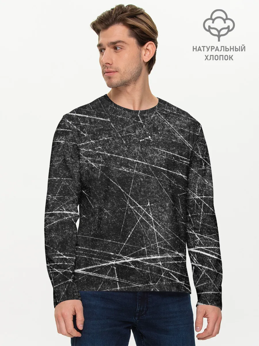 Мужской лонгслив базовый / Царапины