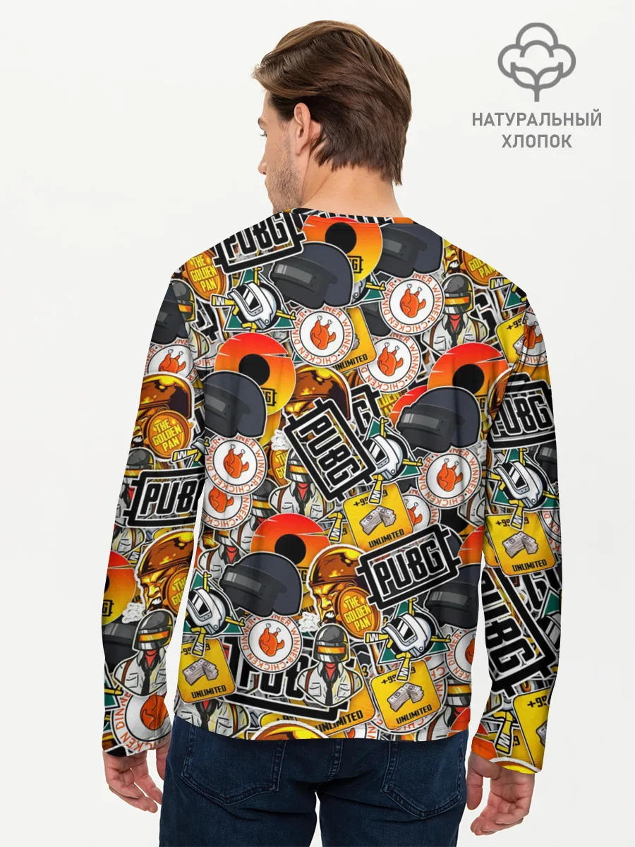 Мужской лонгслив базовый / PUBG STICKER