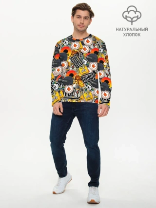 Мужской лонгслив базовый / PUBG STICKER