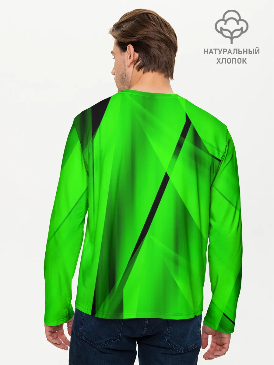 Мужской лонгслив базовый / Зеленый неон