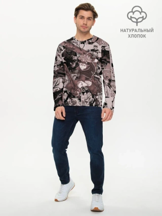 Мужской лонгслив базовый / ASTA manga monochrome pages