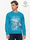 Мужской лонгслив базовый / Dady Shark