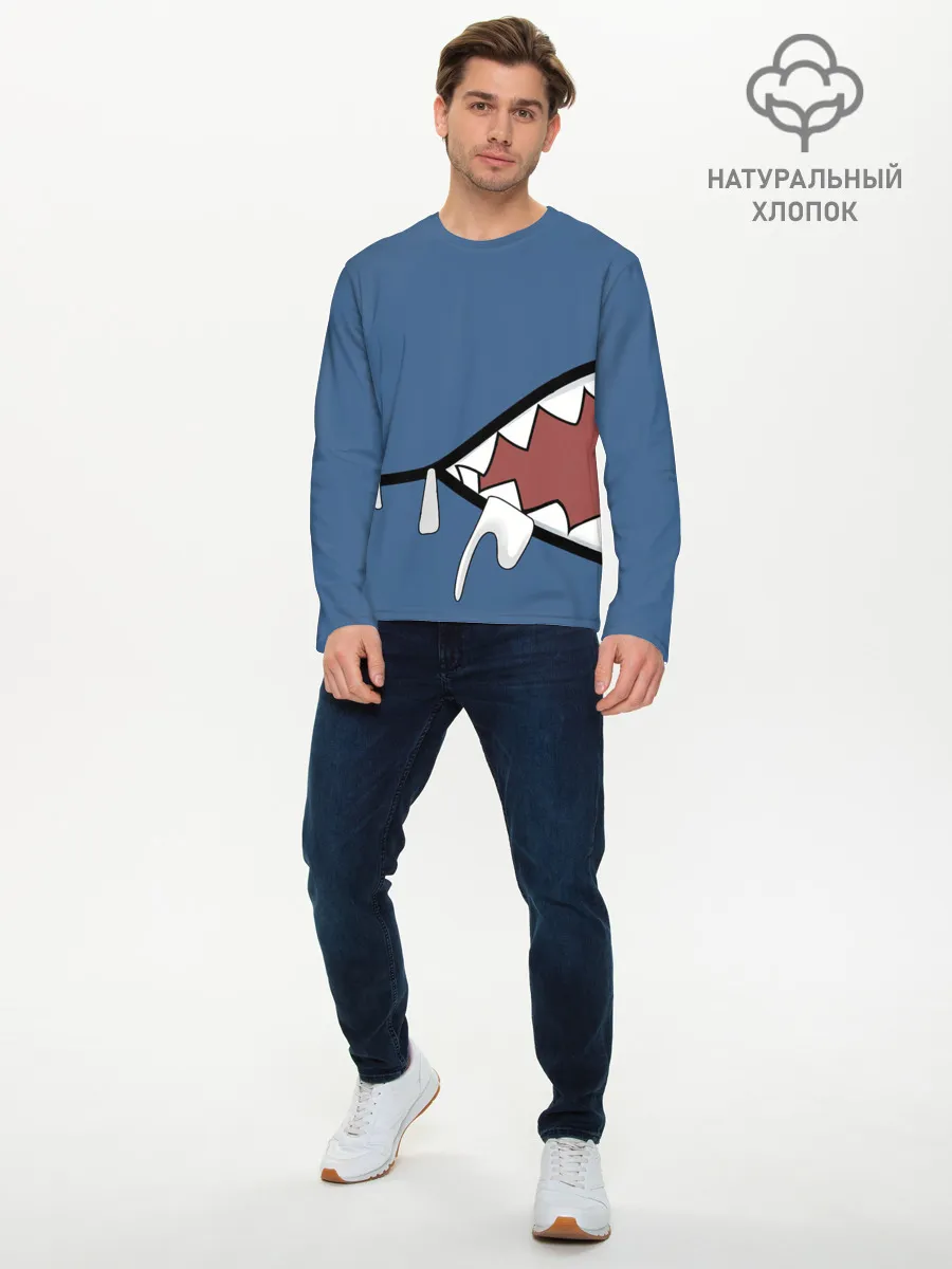 Мужской лонгслив базовый / Акула gawr gura