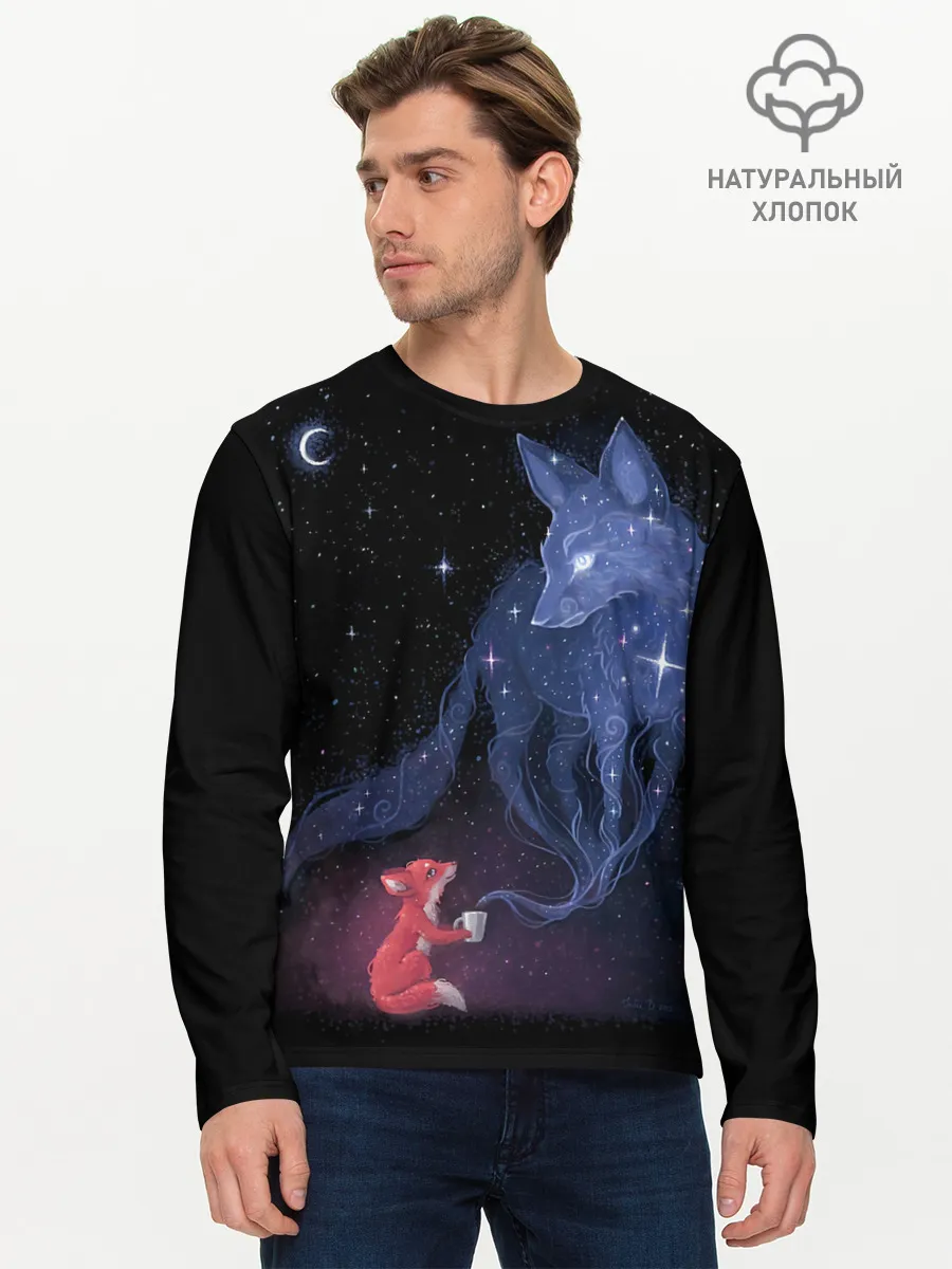Мужской лонгслив базовый / Лиса и ее дух