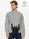 Мужской лонгслив базовый / Кот сдается