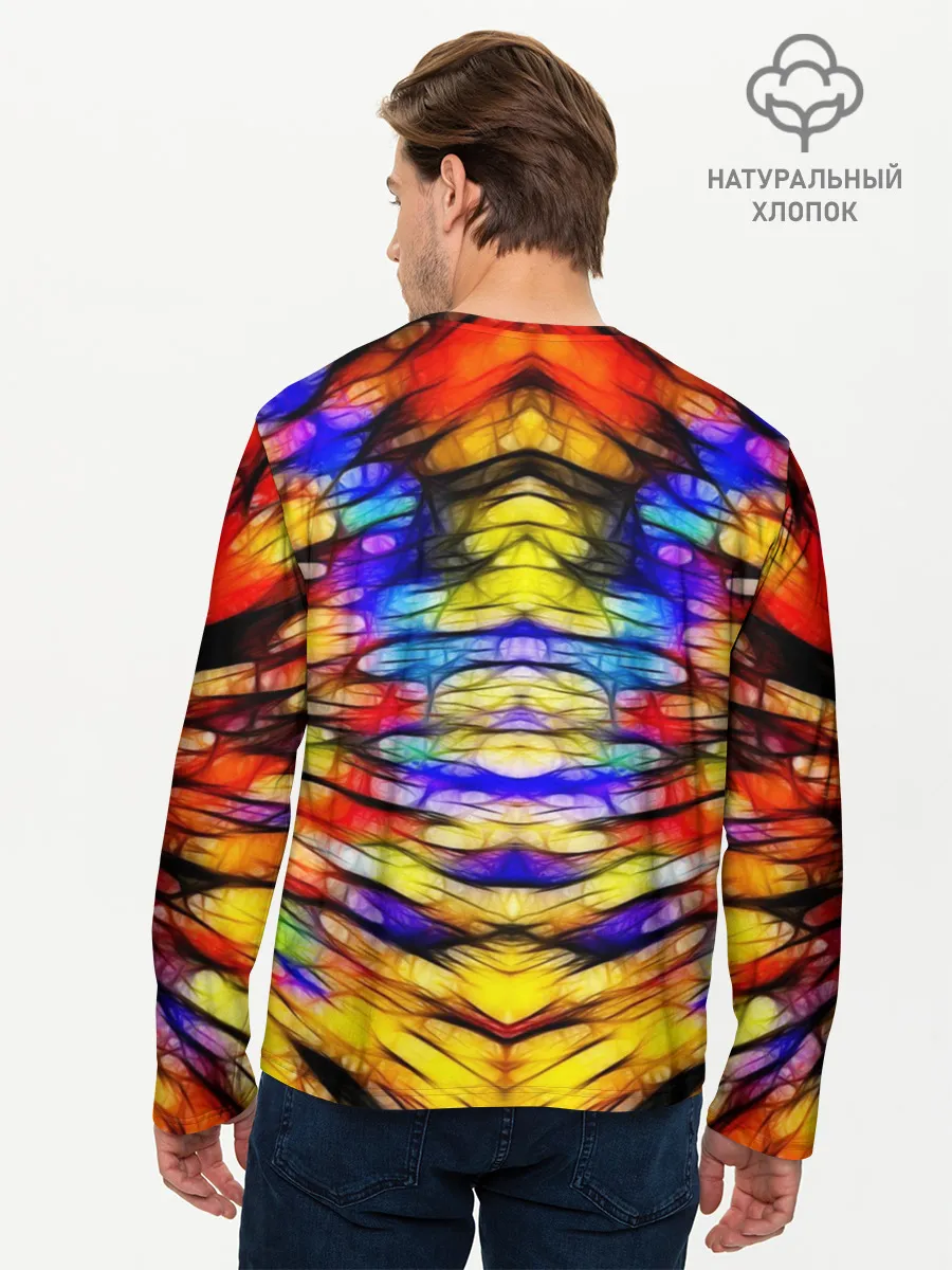 Мужской лонгслив базовый / Батик. Краски