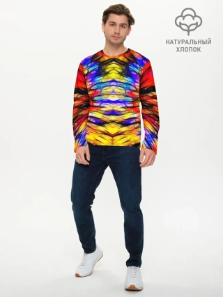 Мужской лонгслив базовый / Батик. Краски