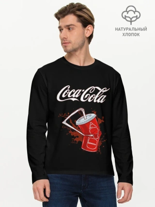 Мужской лонгслив базовый / Coca Cola