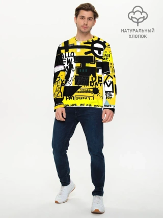 Мужской лонгслив базовый / абстракция