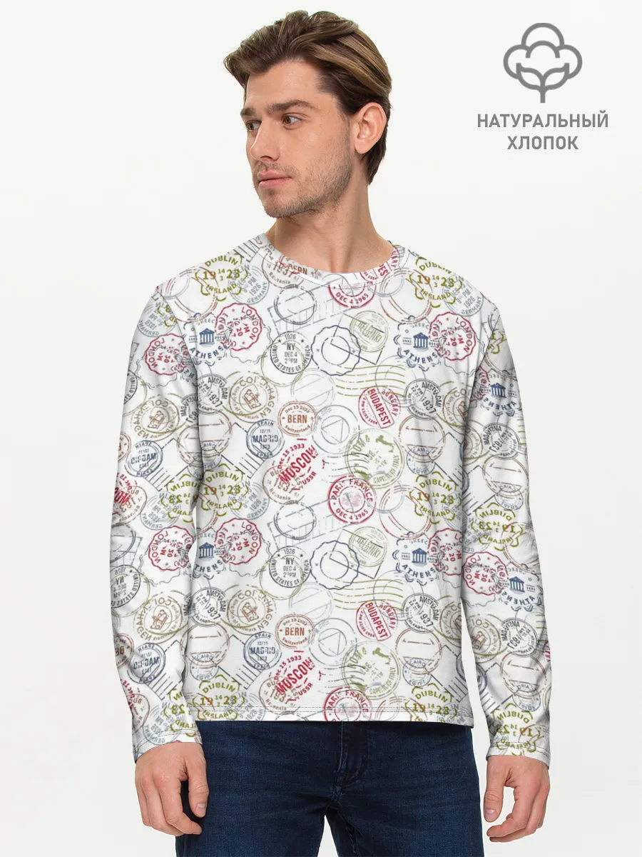 Мужской лонгслив базовый / Штампы мира