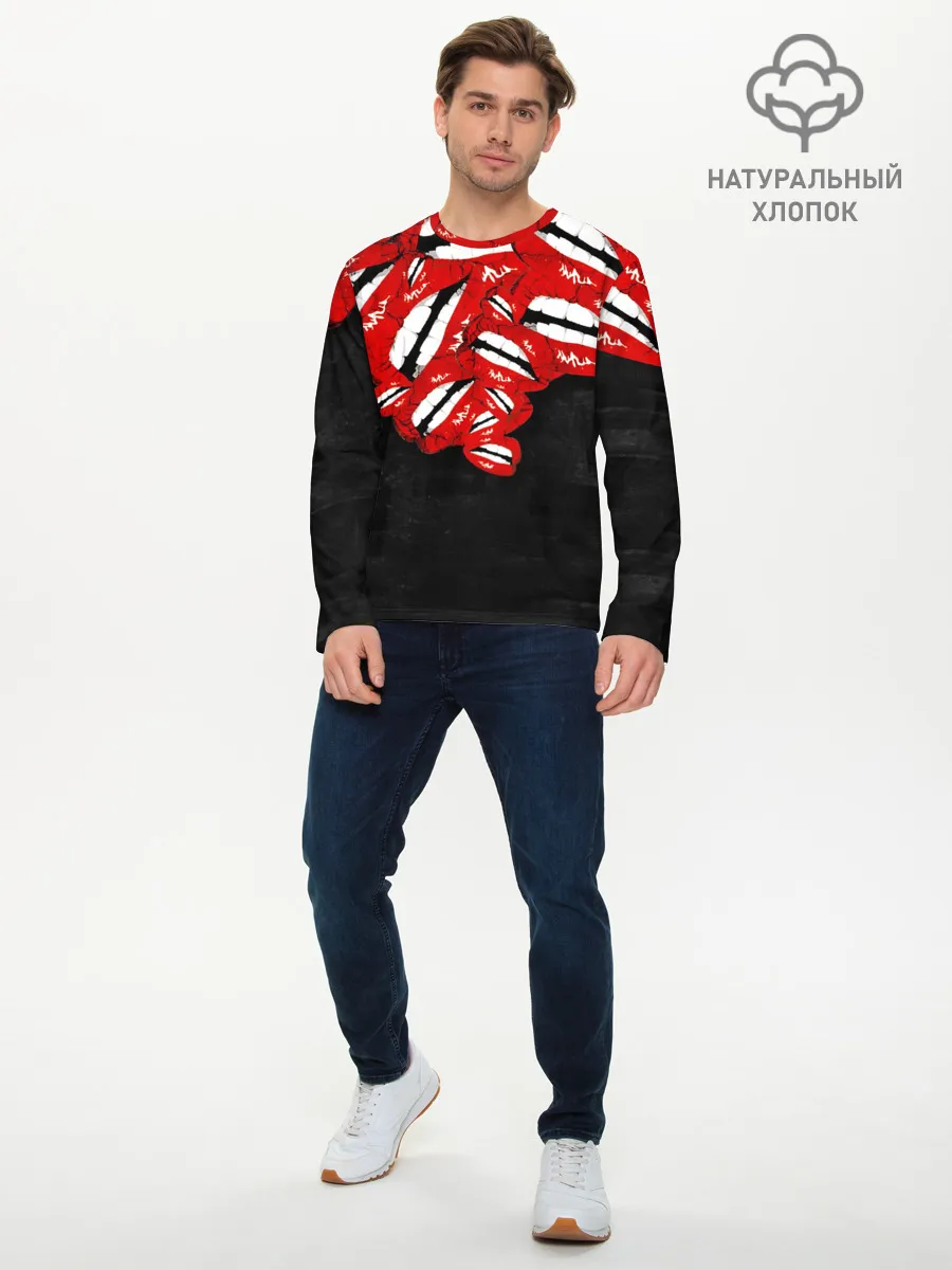 Мужской лонгслив базовый / Губы