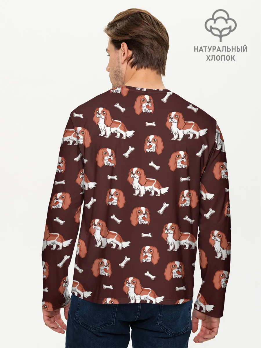 Мужской лонгслив базовый / Спаниели