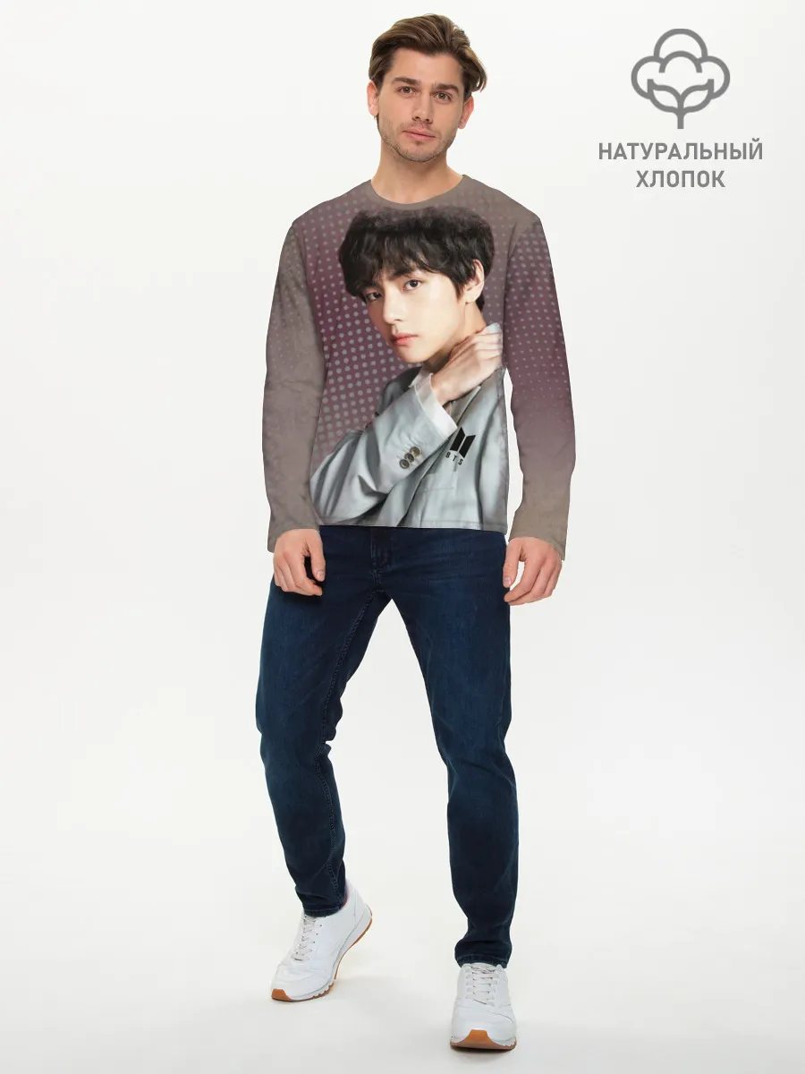 Мужской лонгслив базовый / BTS. Ким Тэ Хён