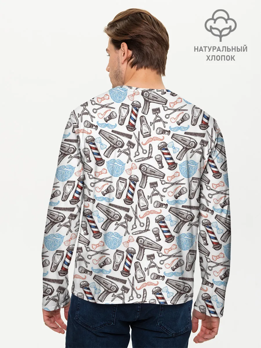 Мужской лонгслив базовый / Барбершоп