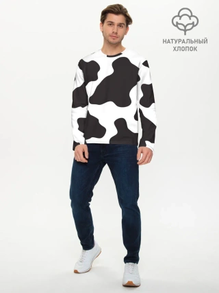 Мужской лонгслив базовый / корова