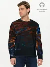 Мужской лонгслив базовый / Абстракция разводы красок