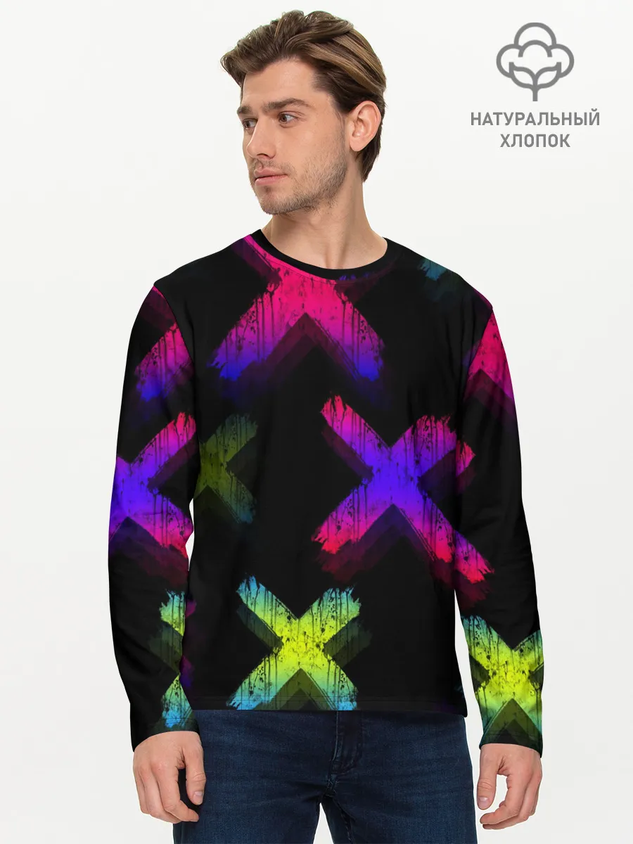 Мужской лонгслив базовый / Крестики