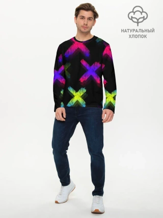 Мужской лонгслив базовый / Крестики