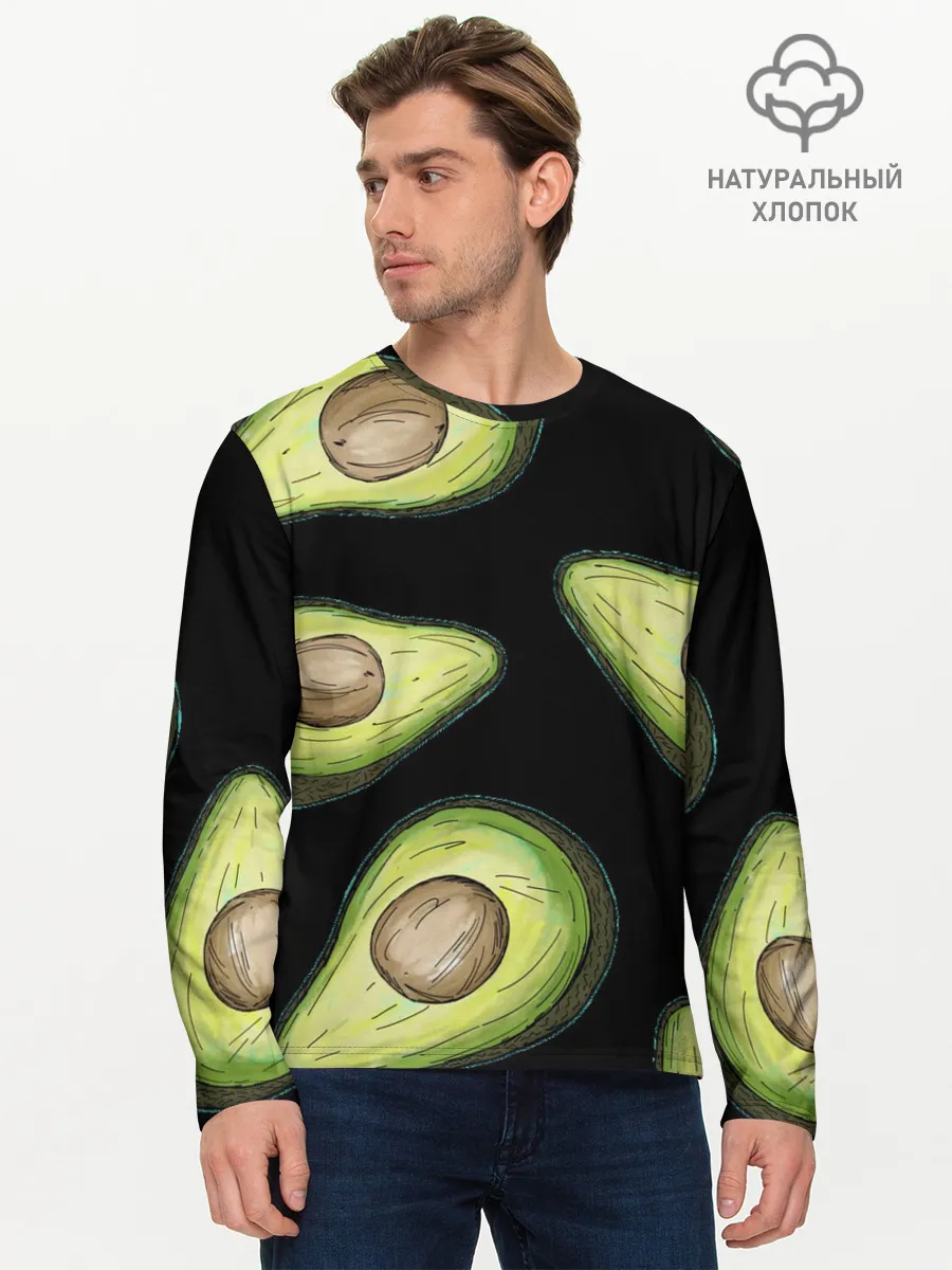 Мужской лонгслив базовый / Авокадо
