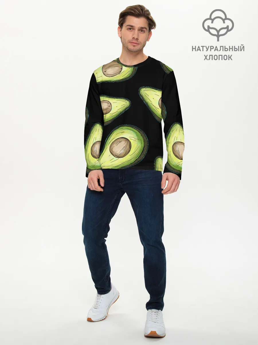 Мужской лонгслив базовый / Авокадо