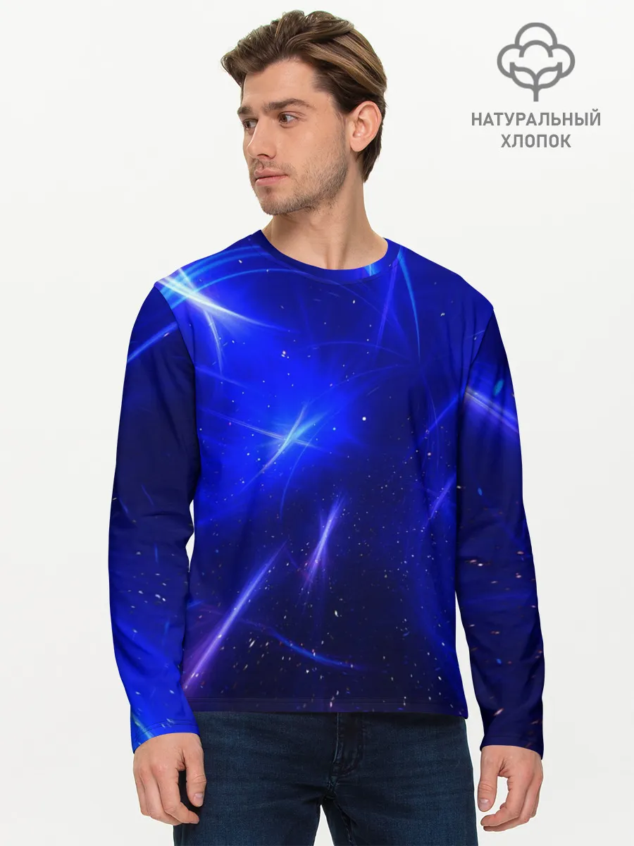 Мужской лонгслив базовый / Космический вихрь