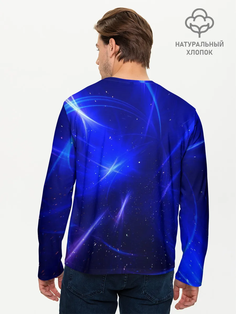 Мужской лонгслив базовый / Космический вихрь