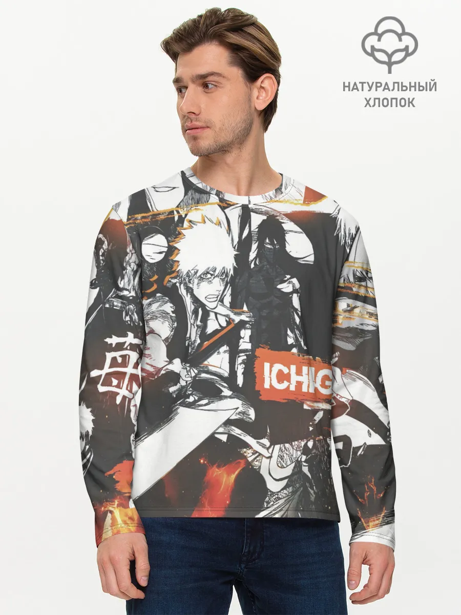 Мужской лонгслив базовый / Bleach Блич Ичиго Курасаки