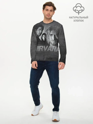 Мужской лонгслив базовый / Нирвана
