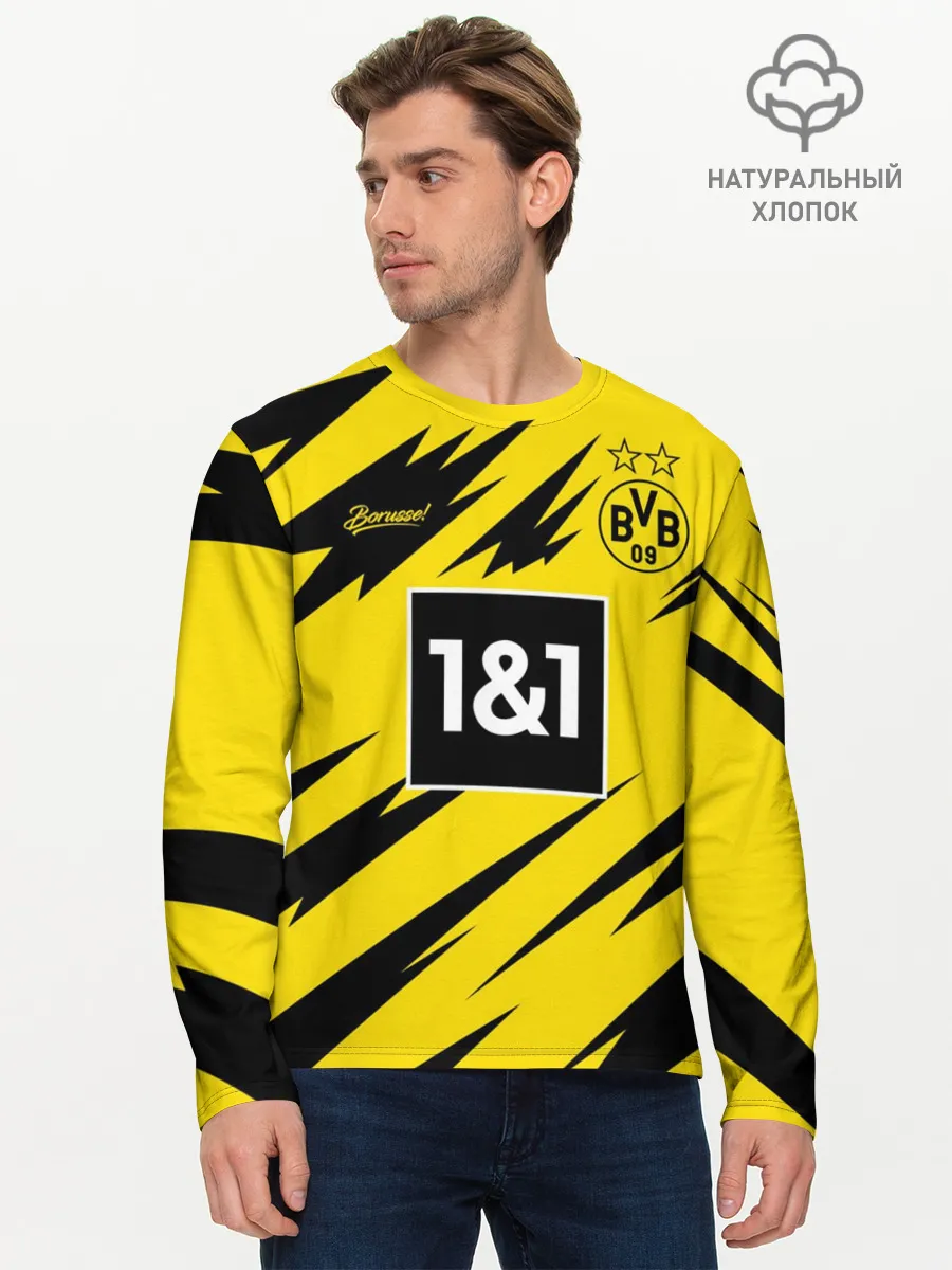 Мужской лонгслив базовый / BORUSSIA домашняя сезон 20/21