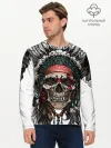 Мужской лонгслив базовый / Череп индейца