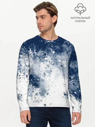 Мужской лонгслив базовый / Чернильные капли
