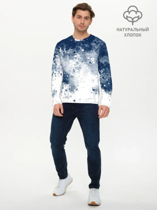 Мужской лонгслив базовый / Чернильные капли