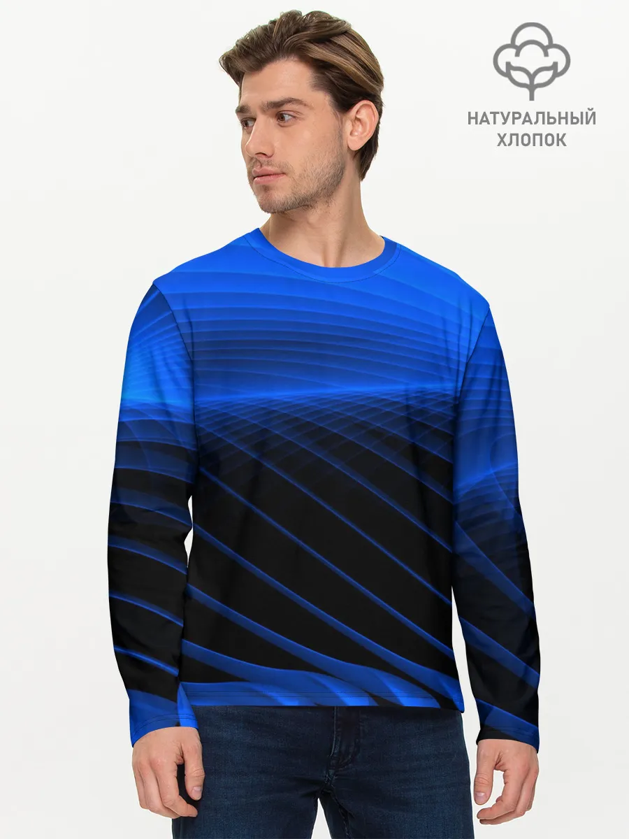 Мужской лонгслив базовый / Неоновые лучи