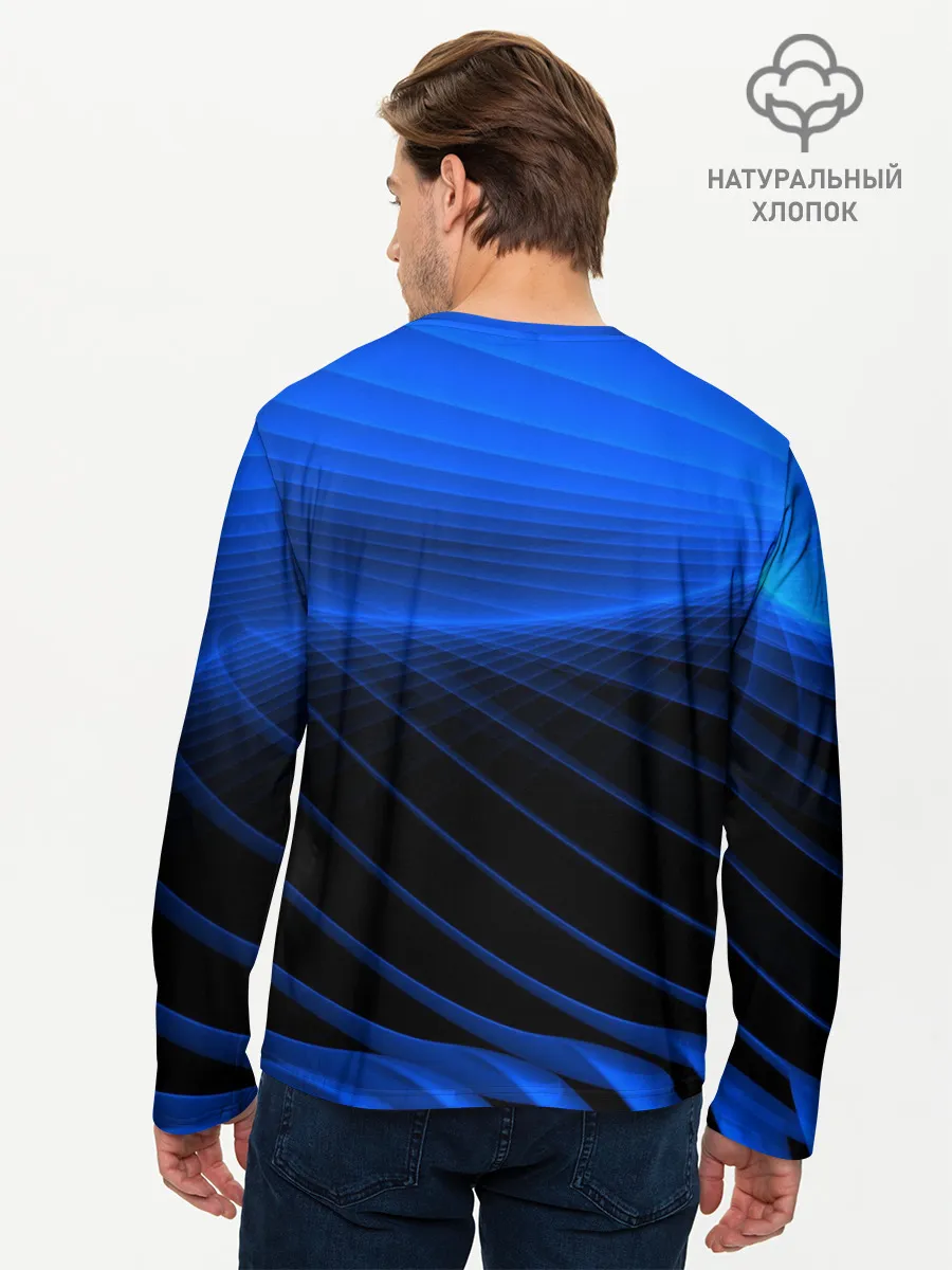 Мужской лонгслив базовый / Неоновые лучи